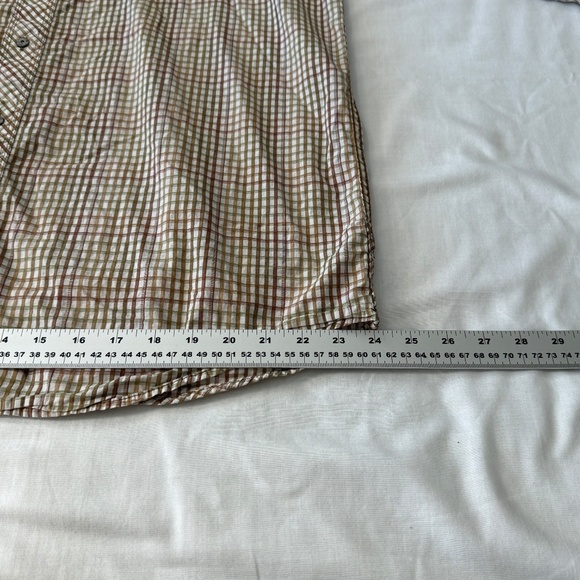 RANCHO Estancia Men's Vintage Mini Check Long Sleeve Button Shirt Brown Size XL - Picture 11 of 12
